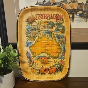 Vintage Bamboo Australia Bar Tray